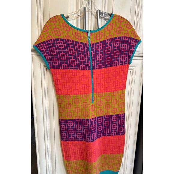 Nicole Miller Artelier Women's Geometric Knit Bodycon Dress Multicolor Medium - Picture 7 of 10